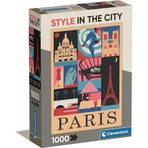 Пазл Clementoni CLE 1000 элементов — Compact Paris (изображение города) модель 39843