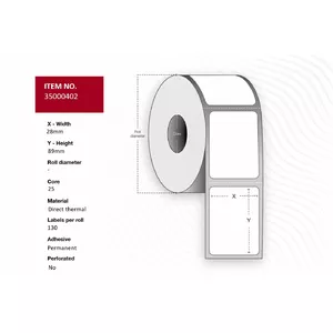 Printer label Capture 35000402 White Roll Direct thermal 2.8x8.9cm