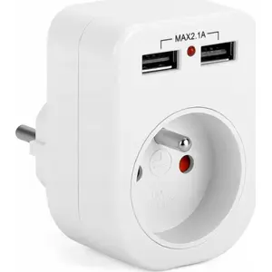 Разветвитель с заземлением 1P+Z и 2xUSB 2.1A MONTIS MT092 белый
