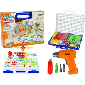 LEANToys Creative Mosaic Puzzle 4in1 Screwdriver 237 деталей — конструктор-мозаика с набором сменных бит
