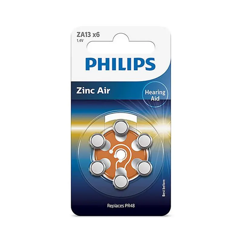 Dzirdes aparāta baterijas Philips PR48 Zinc-Air