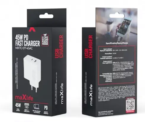 maxlife MXTC-07-45AC Charger 45W адаптер Photo 5