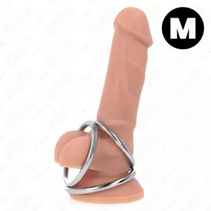 Regulējams trīskāršs hromēts dzimumlocekļa gredzens KINK RING POWER D-241299, diametrs 3,8–5 cm