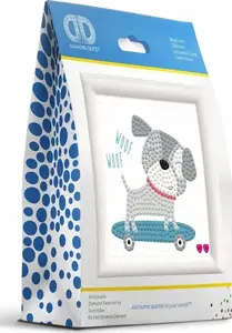 Diamond Dotz dimanta mozaīkas komplekts Skate & Woof DD1057F — komplekts strazdu izliekšanai