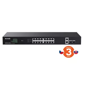 Slēdzis TENDA TEG1120P-16-150W PoE+ Gigabit 16x 1Gb/s, PoE budžets 135W