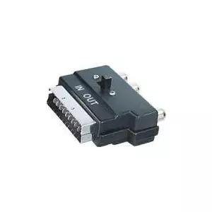 Адаптер SCART ShiverPeaks 94035 с 3× RCA (Cinch) и 4‑контактным MiniDIN