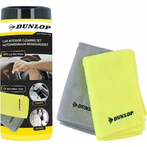 DUNLOP Car Interior Cleaning Set with Microfiber Cloths and Wet Wipes