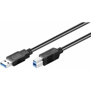 USB A to USB B cable GOOBAY 95719, USB 3.2 Gen 1 (5 Gbit/s), 1 m, black