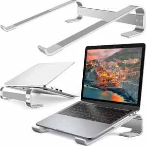 Laptop stand ART KABADA P22 Silver with integrated USB-C and HDMI ports