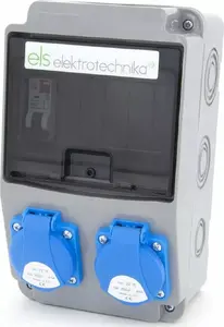 ELS Elektrotechnika Construction and Garden Switchboard 6NO21C00 with 2x 230V Sockets and Protection