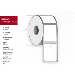 Label ribbon Capture 47 x 70 mm Core 25 Capture 35001983-SPECIAL
