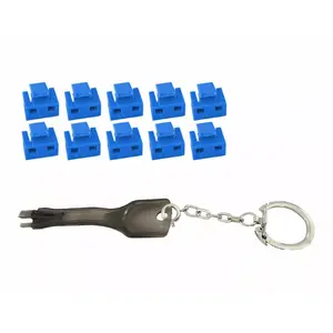 Port blocker key Microconnect MC-RJ45PORTBLOCK-B RJ-45 Black Blue 10 pcs