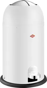 Trash can Wesco Kickmaster Jr. 112765 — pedal-operated steel bin, white matte