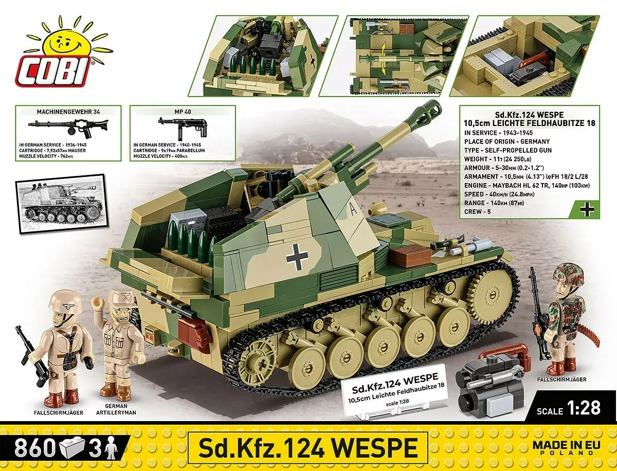 Cobi Blocks SD.KFZ.124 Wespe — 860 blocks Photo 2