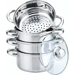 Steamer Pots Set KingHoff KH-3329 — 5-piece / 22 cm, stainless cooking pots for steaming