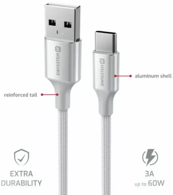 USB-C cable SWISSTEN Textile II 1.5 m Photo 2