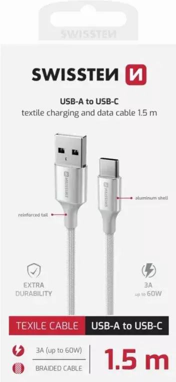 USB-C cable SWISSTEN Textile II 1.5 m Photo 5