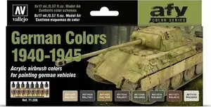 Vallejo German Colors 1940-1945 krāsu komplekts, 8 x 17 ml, matēts