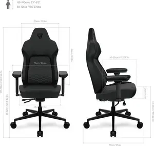 Spēļu krēsls Thunder X3 CORE TEGC-2069101.11 — ergonomisks racer dizains, melns