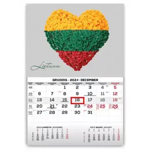 Wall-mounted calendar Buroodisain Mono 30×43 cm, monthly layout
