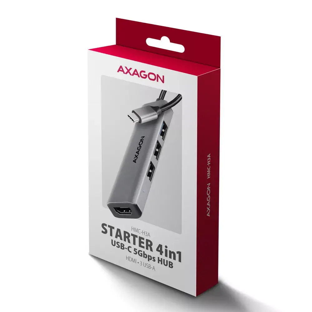 Axagon HMC-H3A USB-C 4in1 хаб Photo 6