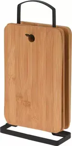 Griešanas dēlīšu komplekts Mondex 22×14 cm bambuss, 6 gab. ar statīvu