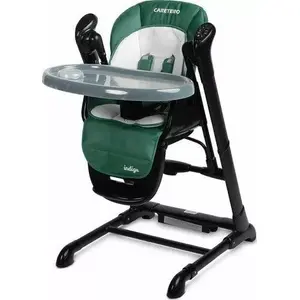 Barošanas krēsls un šūpoles Caretero TERO-7651 — divu funkciju bērnu sēdeklis un šūpulis, Indigo Black Green