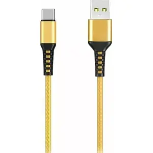 USB-A uz USB-C kabelis DENMEN 29358, 1 m, zelta