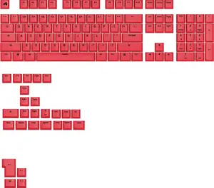 Keycaps GLORIOUS GPBT Basics — PBT, US ANSI layout, red accents