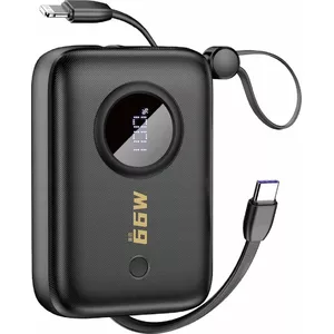 Powerbank Dudao K14 — Dudao portable charger 10000mAh with USB-A, USB-C, Lightning, black