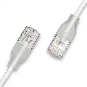 Wantec 7402 Cat6 U/UTP apaļš tīkla kabelis balts ar vīrišķajiem savienotājiem