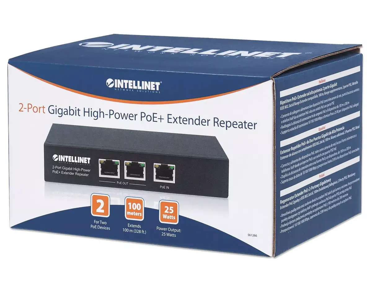 Intellinet 2-Port Gigabit High-Power PoE+ Extender Repeater Photo 5