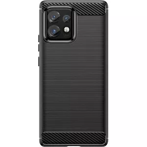 Silicone case Hurtel for Motorola Edge 40 Pro — Black Carbon