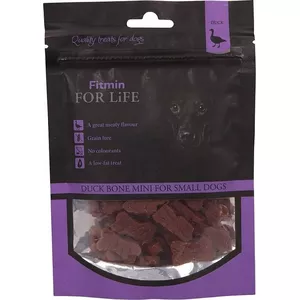 Suņu našķis FITMIN Duck Bone Mini 70g — mini gabaliņi ar pīli