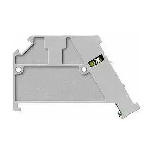 End plate Simet TS 35 T910 gray for DIN rail mounting, metal/plastic accessory