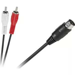Audio cable LP DIN to 2×RCA (Cinch) 1.2 m black LEC-KPO2792-1,2