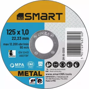 Cutting Disc Smart SM-16-12510 125 x 1.0 mm flat metal cutting wheel