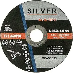Cutting Disc for Metal Silver 125 x 2.5 x 22.2 mm (MPN 10114)
