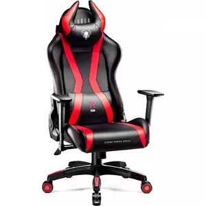 Spēļu krēsls Diablo Chairs X-Horn 2.0, sarkans — ergonomisks, augsta atzveltne, regulējami roku balsti