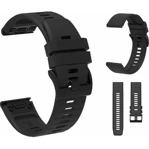 Силиконовый ремешок для Garmin Fenix 3/5X/6X/7X Pro — черный