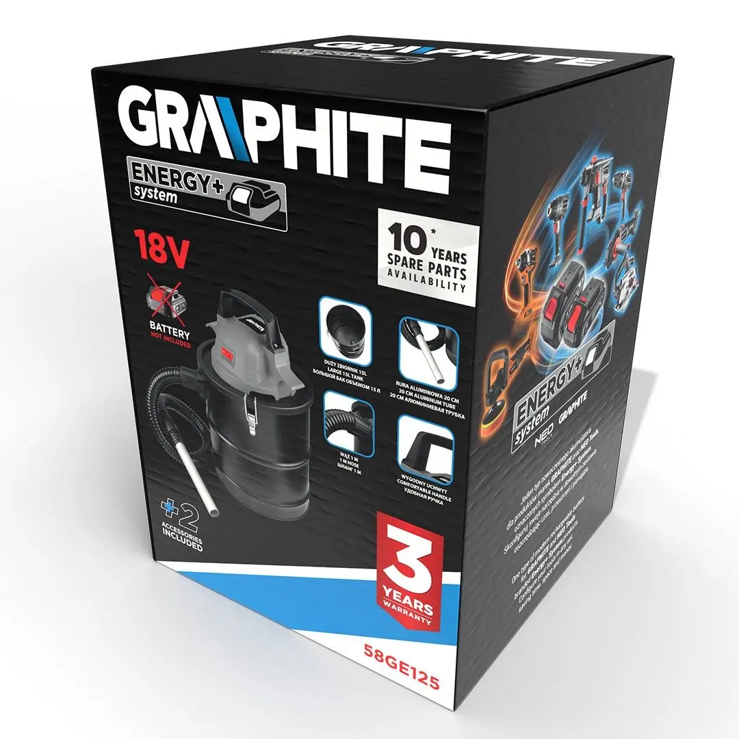 Пылесос для золы GRAPHITE 58GE125 Photo 3