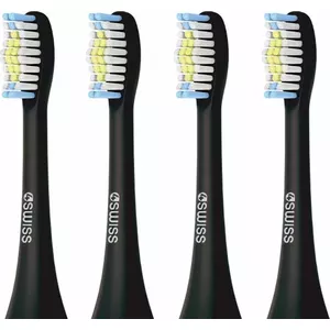 Replacement Brush Heads 4Swiss Deep Clean Black, Pack of 4