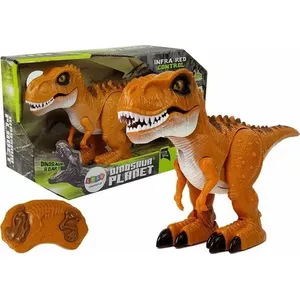 Радиоуправляемая игрушка-динозавр LEAN Sport Tyrannosaurus RC 7741 с подсветкой и звуком, коричневый