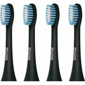Replacement brush heads 4Swiss Sensitive Clean Black — pack of 4 for compatible electric toothbrushes