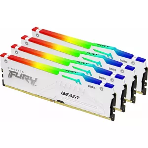Desktop memory KINGSTON FURY Beast DDR5 128GB (4x32GB) 5200MT/s CL40 288-pin DIMM White RGB
