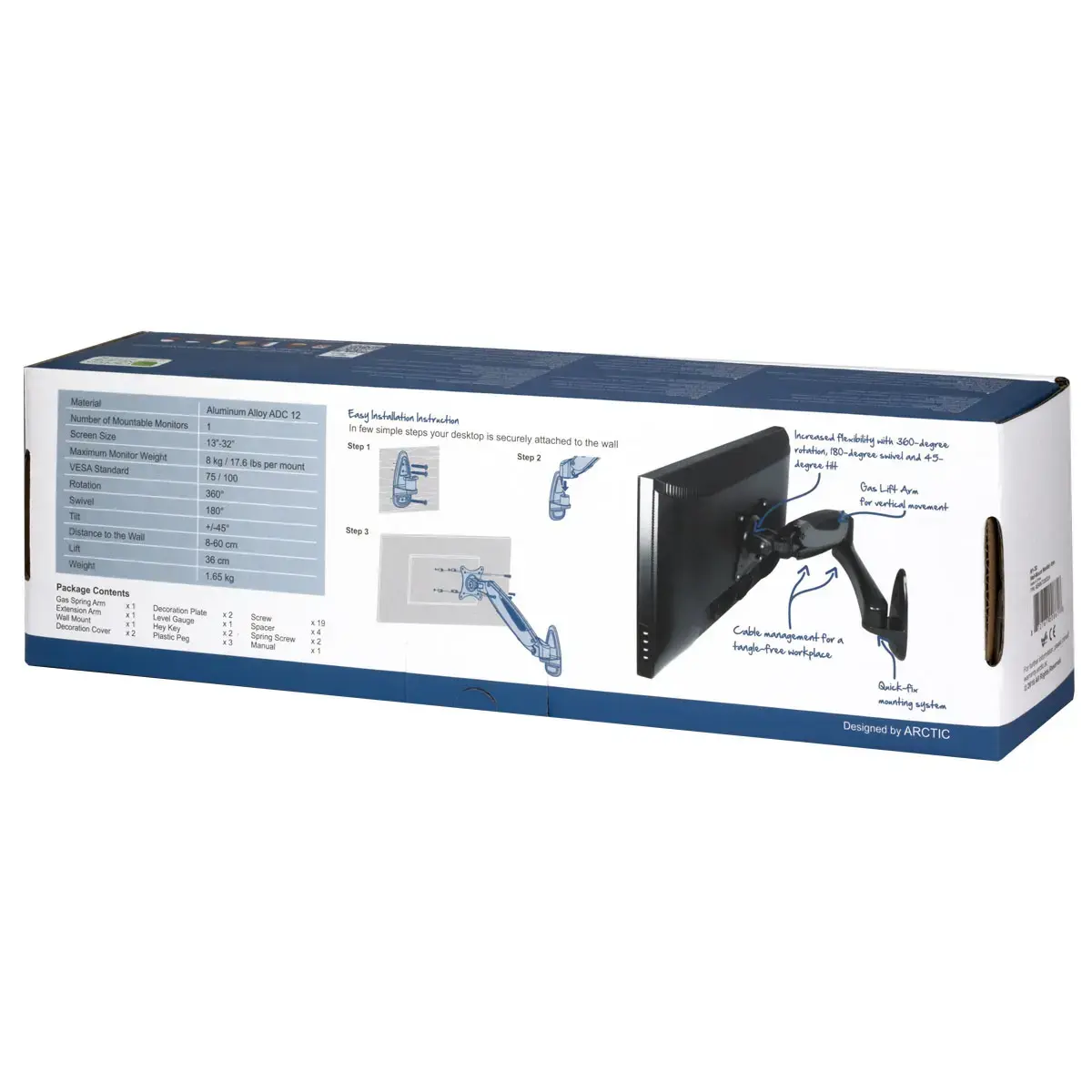 Monitoru sienas stiprinājums ARCTIC W1-3D Photo 13