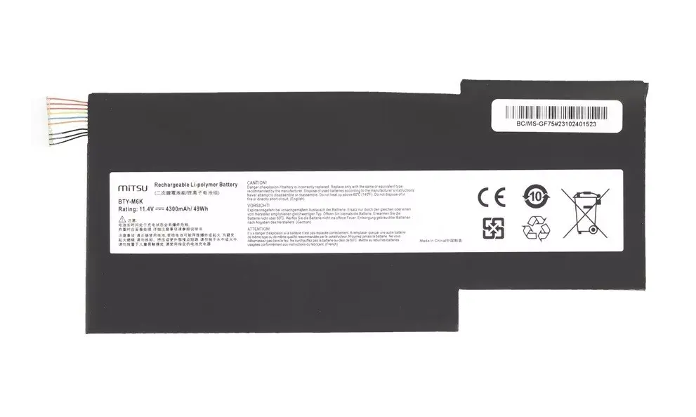 MITSU BTY-M6K MS-17B4 11.4V 4300mAh Laptop Battery Photo 2