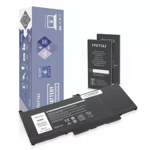 Rechargeable laptop battery MITSU for DELL Latitude MXV9V 7200mAh 55Wh 7.6V