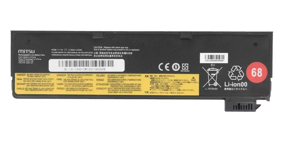 MITSU Battery for Lenovo ThinkPad - 2060mAh, 24Wh, 11.4V Photo 2