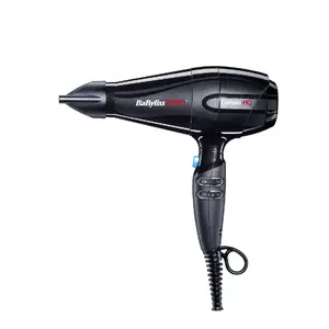 Фен BABYLISS CARUSO-HQ 2400 Вт — 3 скорости, 3 уровня нагрева, ионизация, AC-мотор, насадка-концентратор и диффузор, чёрный